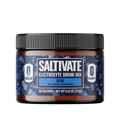 Saltivate Raw Unflavored Hydrating Electrolyte Powder Mix, 90 Servings, Jar