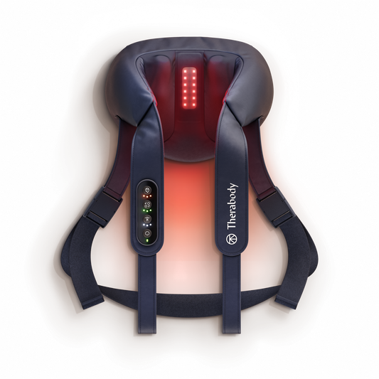 ThermNeck and Upper Back Percussive Massager with LED Light and Heat Therapy