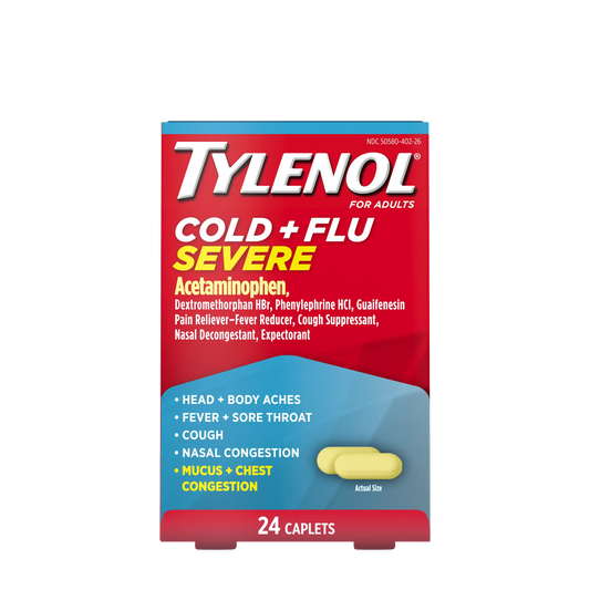 Tylenol® Cold + Flu Severe Caplets for Adults, 24 ct.