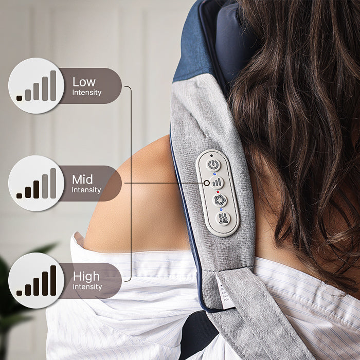 Miko Shiatsu Heated Neck and Back Massager, Hands Free, App Controlled