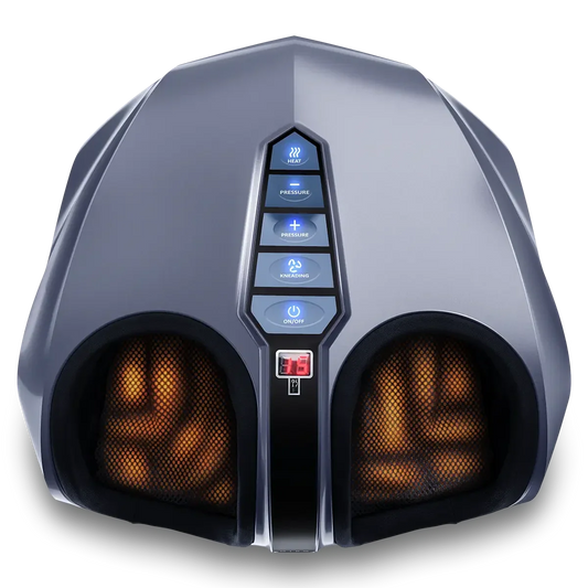 Yoisho foot massager in charcoal grey with heat and vibration adjustment