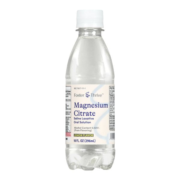 Foster & Thrive Magnesium Citrate Saline Laxative, Lemon, 10 oz.