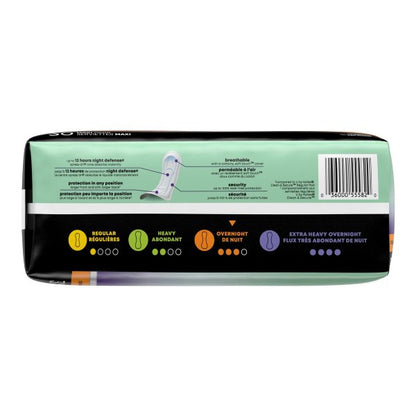 U by Kotex Clean & Secure Overnight Maxi Pads, 30 ct.