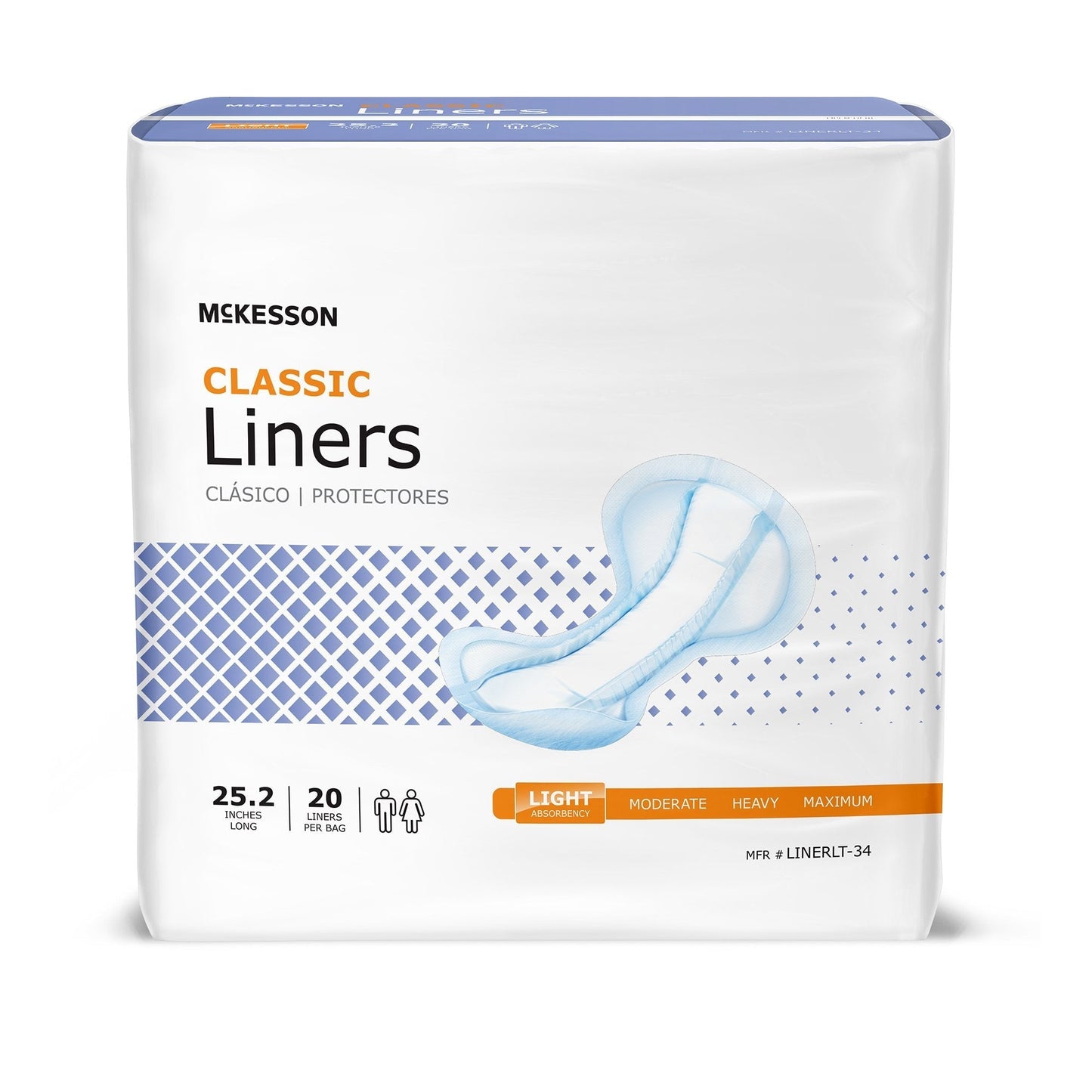 McKesson Classic Incontinence Liner, 80 ct