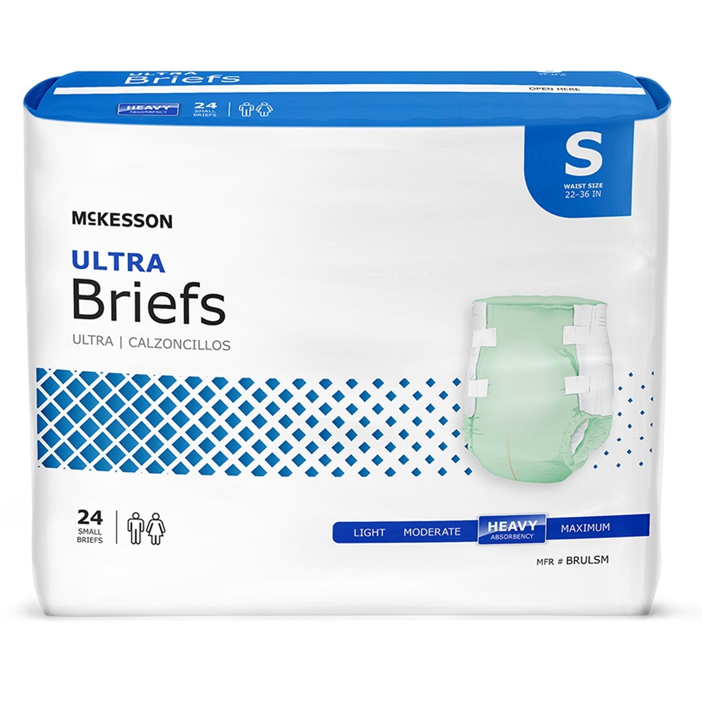 McKesson Ultra Heavy Absorbency Incontinence Brief, Small, 24 ct