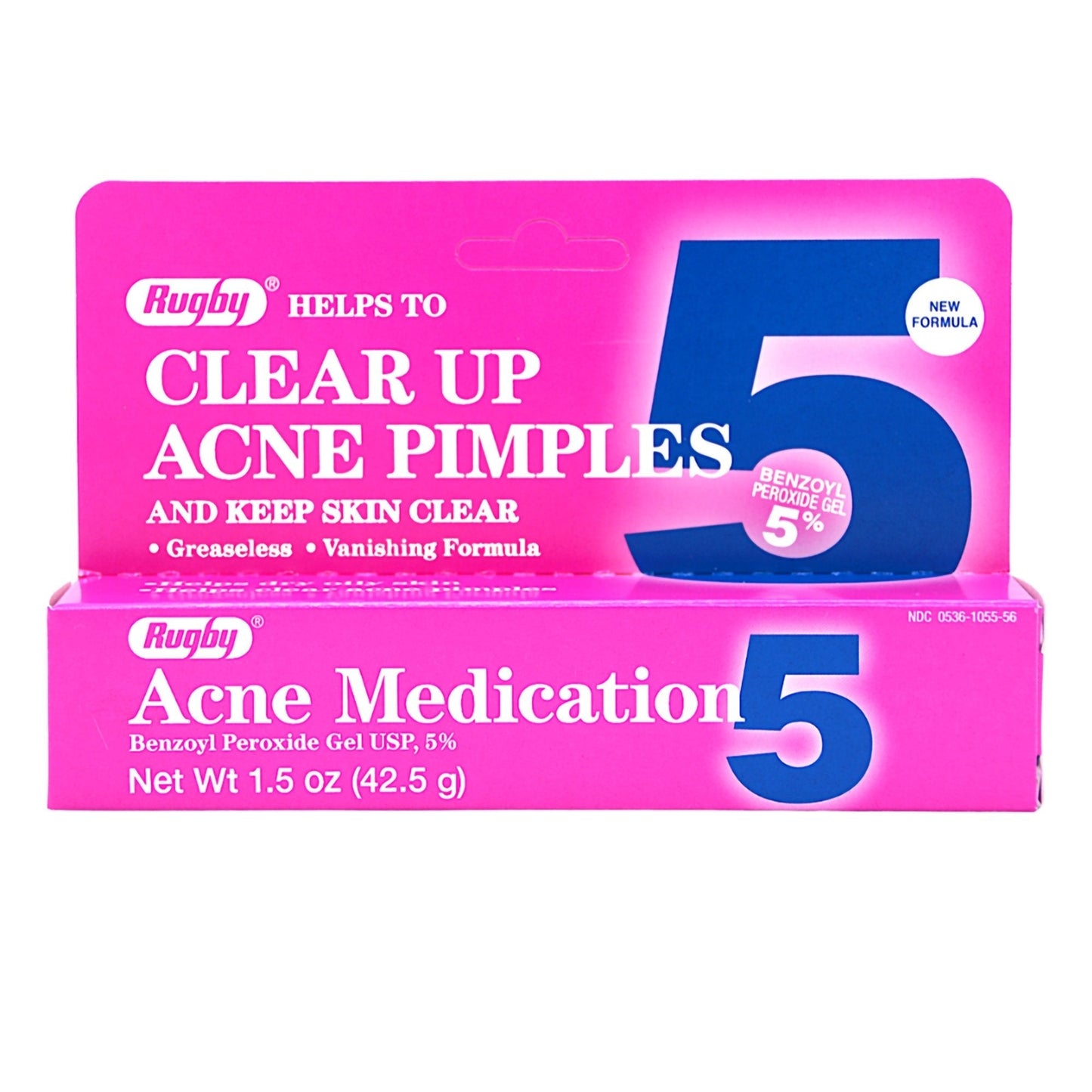 Rugby Acne Medication Benzoyl Peroxide Gel 5%, 1.5 oz