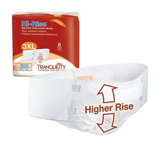 Tranquility® HI-Rise™ Maximum Absorbency Bariatric Incontinence Brief, 8 ct