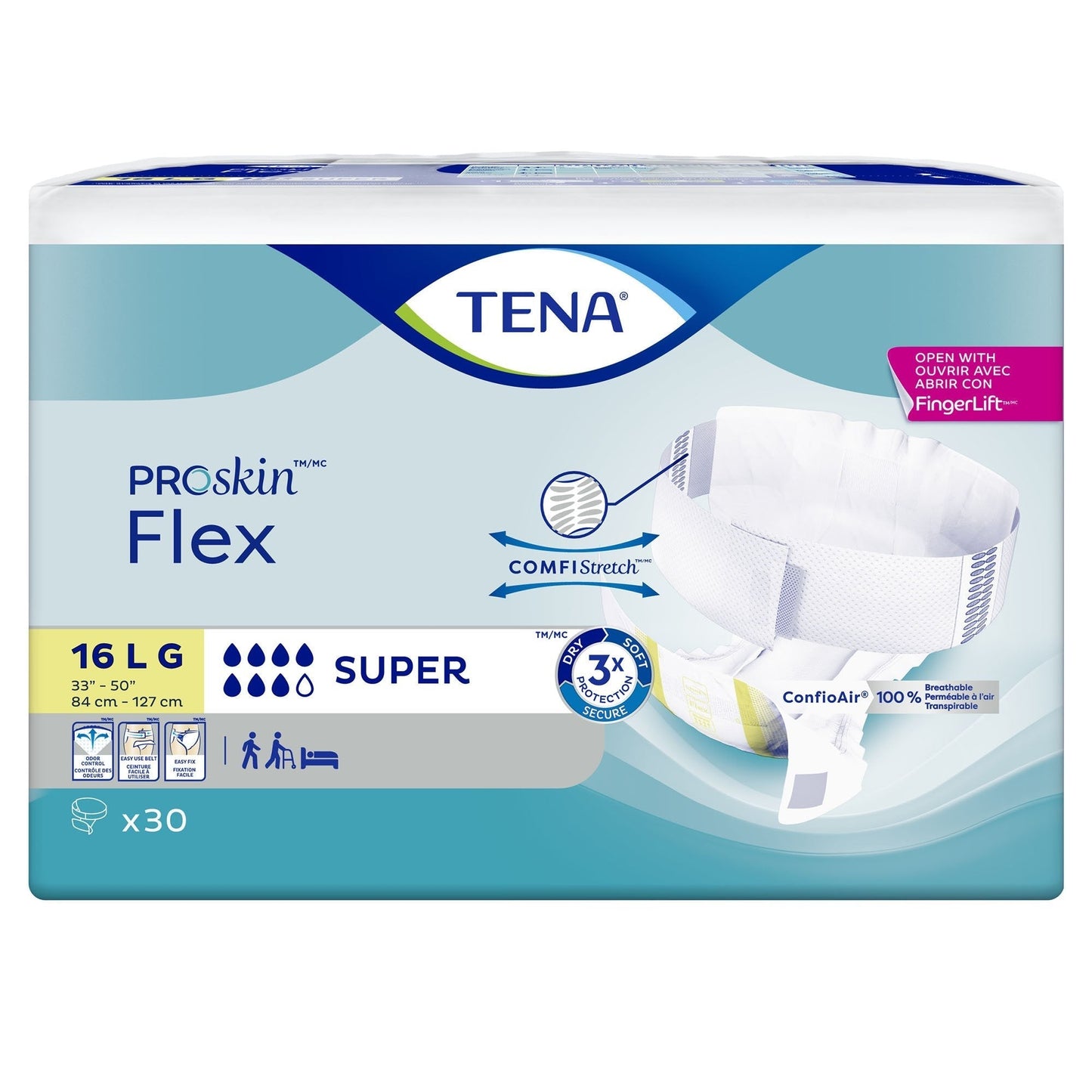 Tena® Flex™ Super Incontinence Belted Undergarment, Size 16, 30 ct