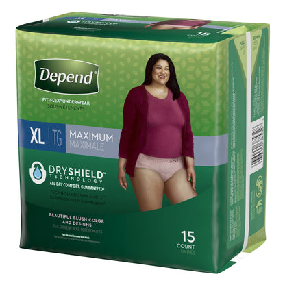 Depend FIT-FLEX Absorbent Underwear, X-Large, Tan, 45" to 54" Waist, 15 ct