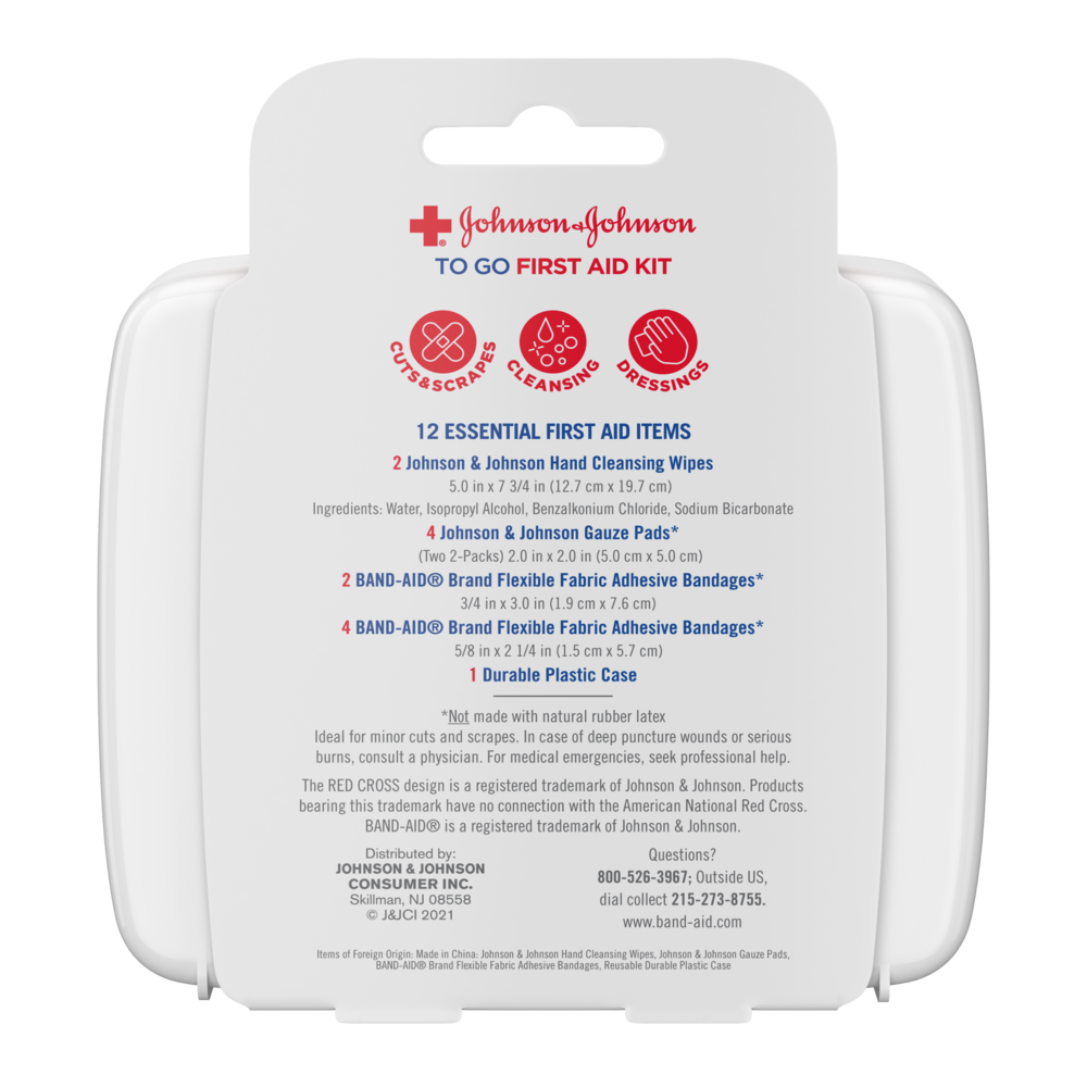 Johnson and Johnson To-Go First Aid Kit, 12 pcs