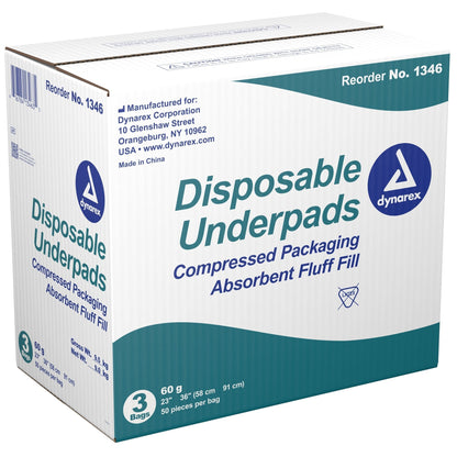 Dynarex® Absorbent Fluff Fill Underpad, 23 x 36 In., 150 ct.