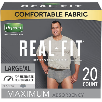Depend Real Fit Adult Incontinence Pull-Up Underwear, Heavy Absorbency