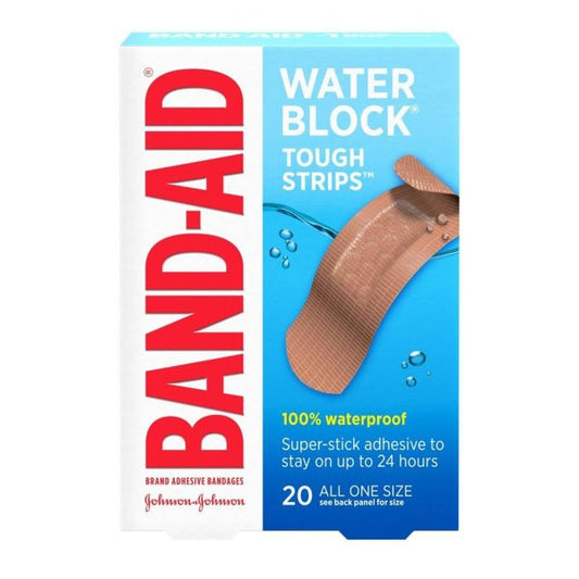 Band-Aid Water Block Tough Strips Bandages, One Size, 20 ct