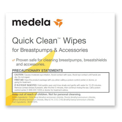 Medela Breast Pump Wipe Quick Clean, 40 ct.