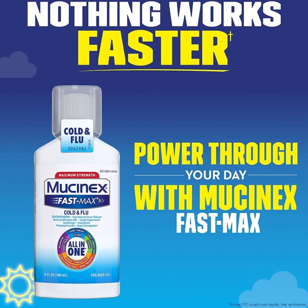 Mucinex Fast-Max Cold & Flu Cold and Cough Relief, 6 oz.