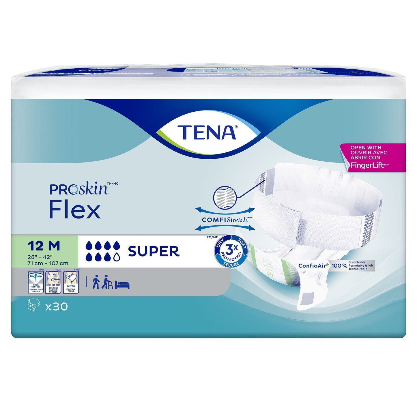 Tena® Flex™ Super Incontinence Belted Undergarment, Size 12, 30 ct