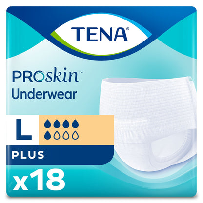 TENA® ProSkin™ Plus Fully Breathable Absorbent Underwear, Large, 18 ct