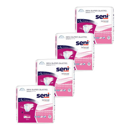 Seni® Super Quatro Severe Absorbency Incontinence Brief, Large, 9 ct