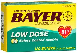 Aspirin, Tab Low Dose 81Mg (120/Bx), 120 ct