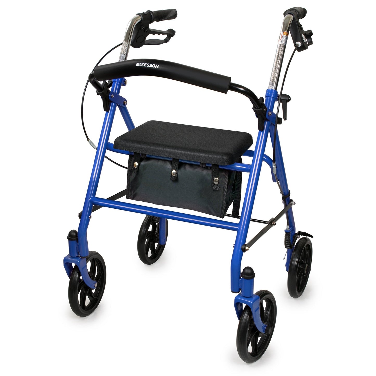 McKesson Folding Steel 4 Wheel Rollator, 12" Seat Width, 300 lb. Capacity