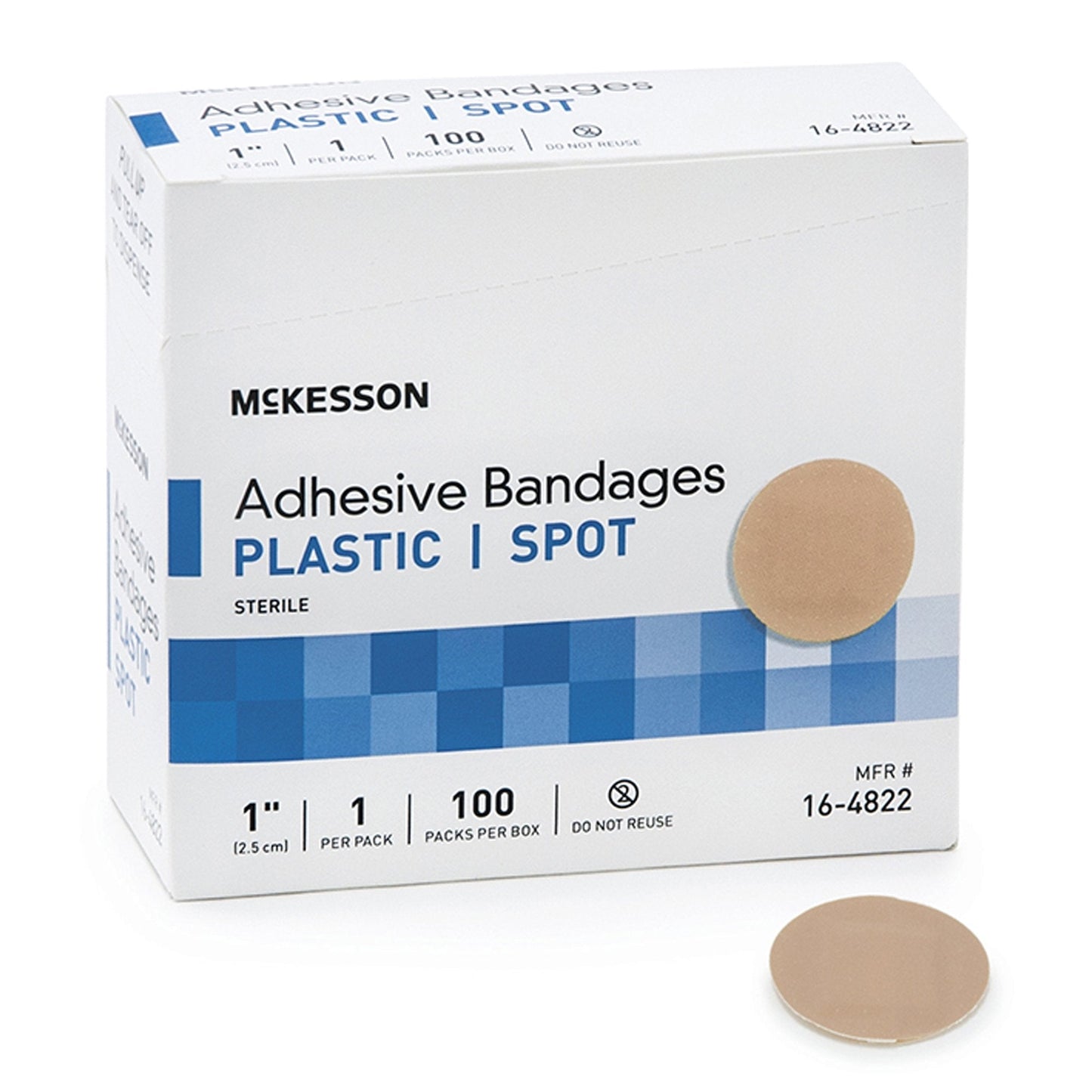 McKesson Round Tan Adhesive Spot Bandage, 1 Inch, 100 ct