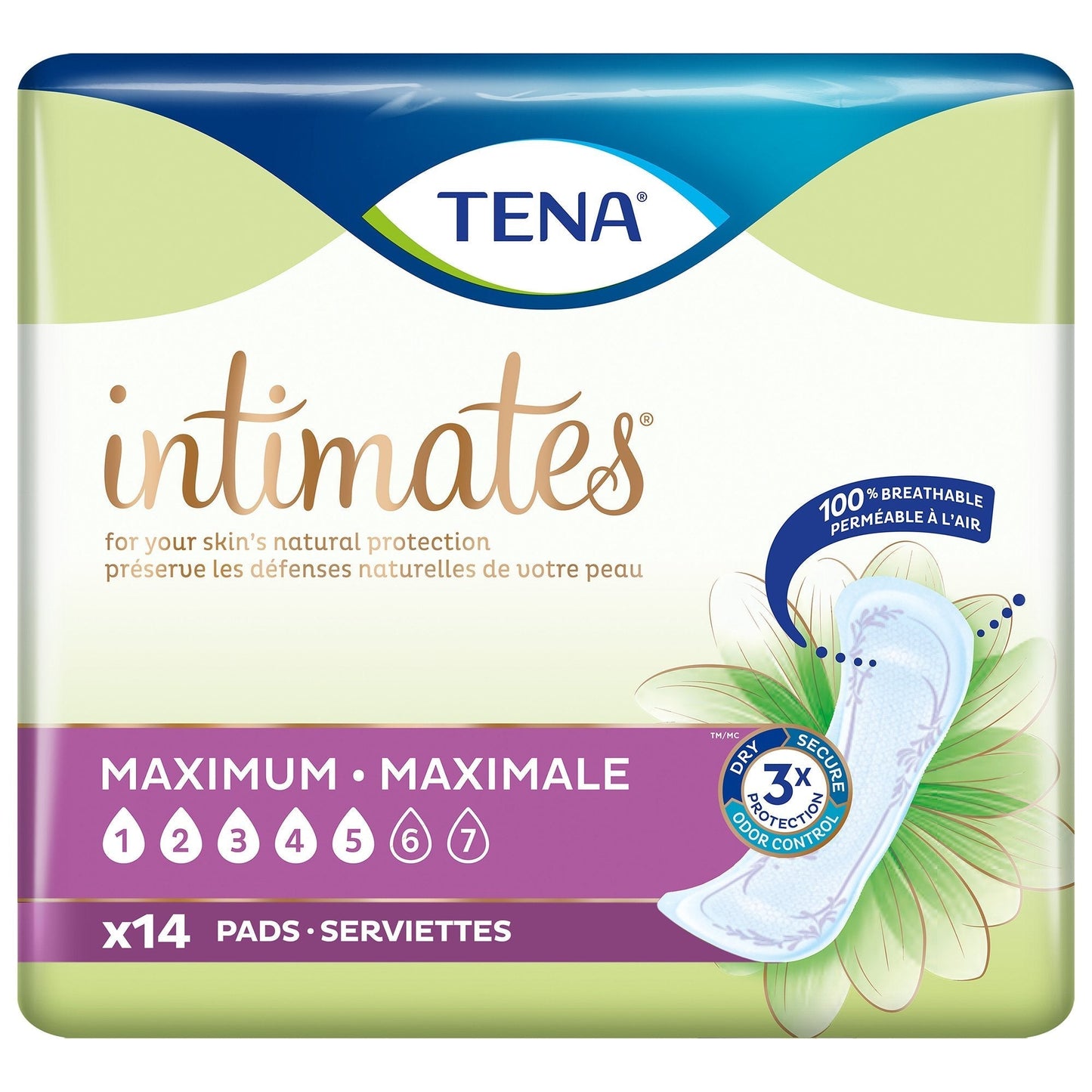 Tena® Intimates™ Maximum Bladder Control Pad, 6 x 14 Inch, 14 ct