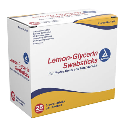 Dynarex® Lemon-Glycerin Oral Swabsticks, 25 ct.