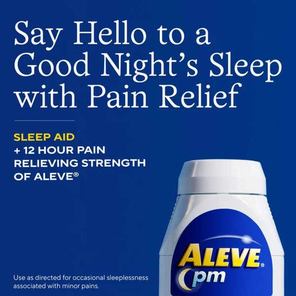 Aleve PM Sleep Aid Pain Reliever, 220 mg Strength Naproxen Sodium Caplets, 20 ct.