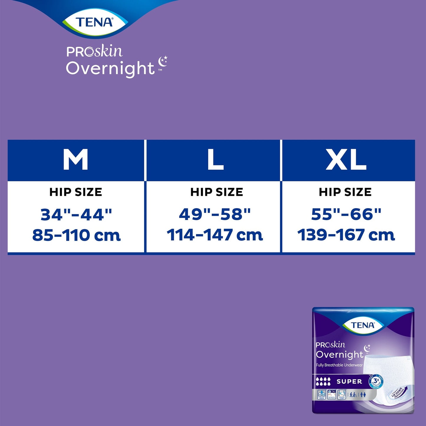 Tena Proskin Overnight Super Absorbent Underwear, Medium, 14 ct