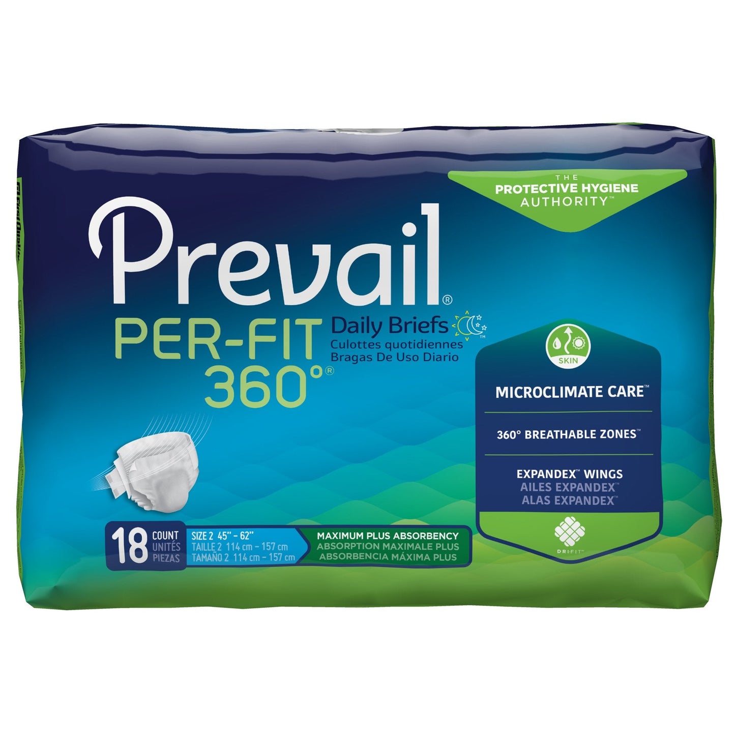 Prevail® Per-Fit 360°™ Maximum Plus Incontinence Brief, Large, 72 ct