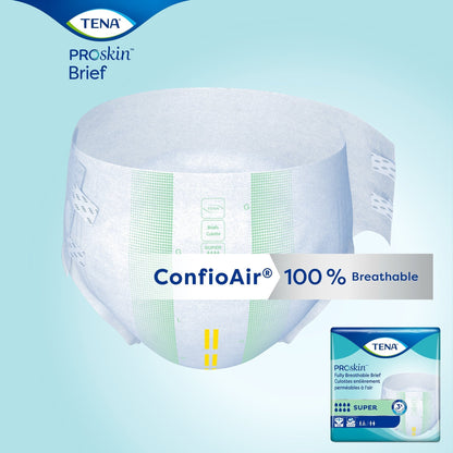 Tena Super Incontinence Briefs, Absorbent, Odor Control, Regular, Green, 28 ct