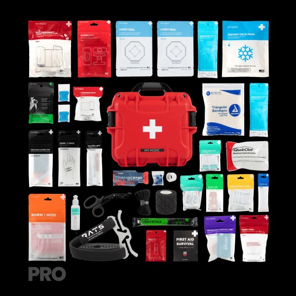 My Medic MyFak Pro First Aid Kit, Red Waterproof Hard Case