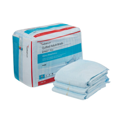 Wings™ Plus Quilted Heavy Absorbency Incontinence Brief, Large, 18 ct