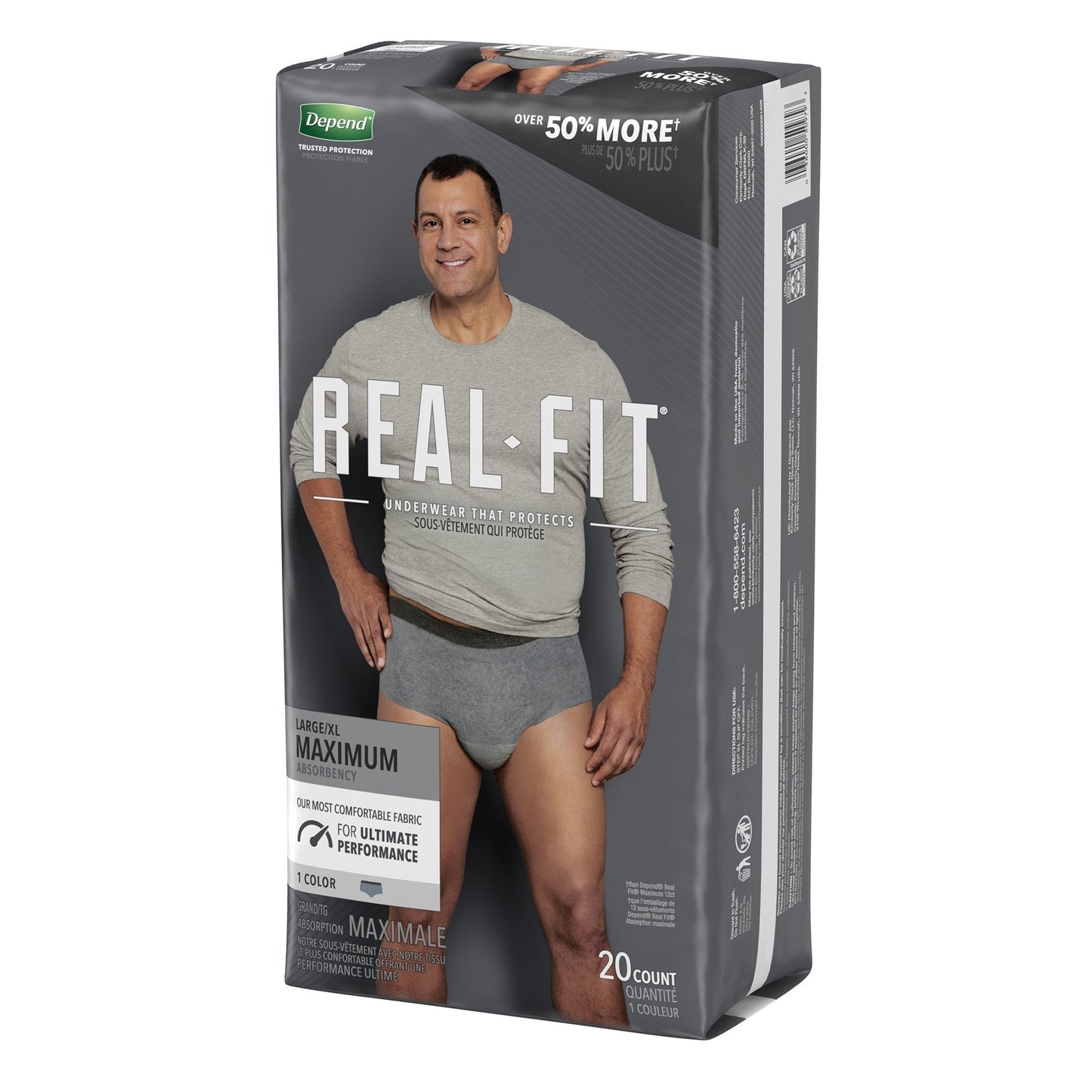 Depend® Real Fit® Maximum Absorbent Underwear, Large / Extra Large, 20 ct