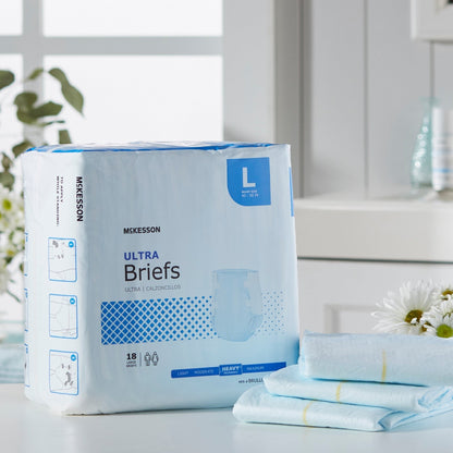 McKesson Ultra Heavy Absorbency Incontinence Brief, Large, 72 ct