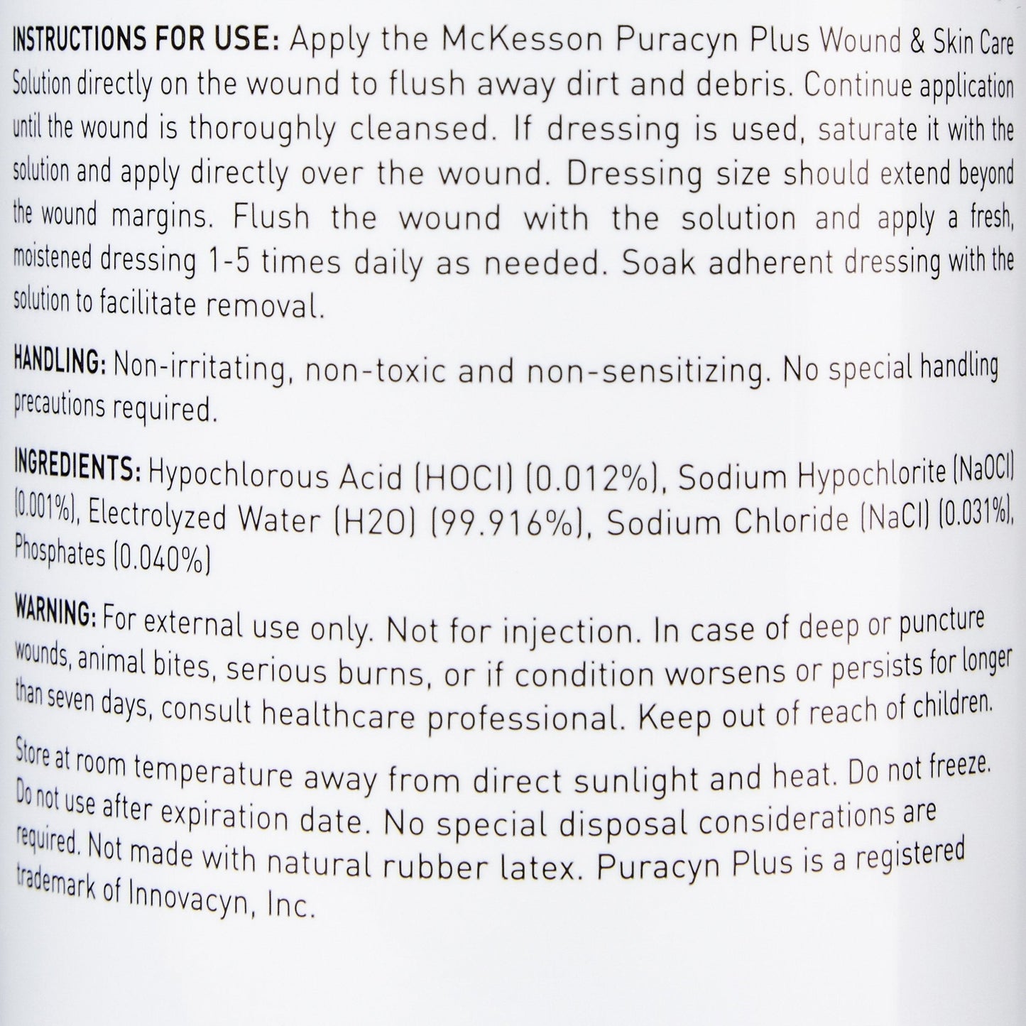 McKesson Puracyn® Plus Wound Irrigation Solution, 16.9 oz. Spray Bottle