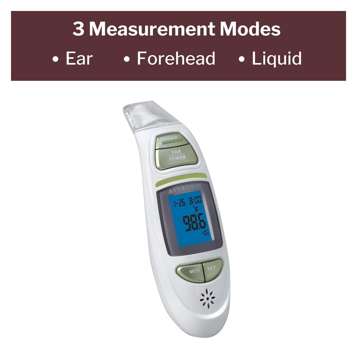 Veridian Infrared Thermometer, Tympanic Ear Digital Talking Thermometer