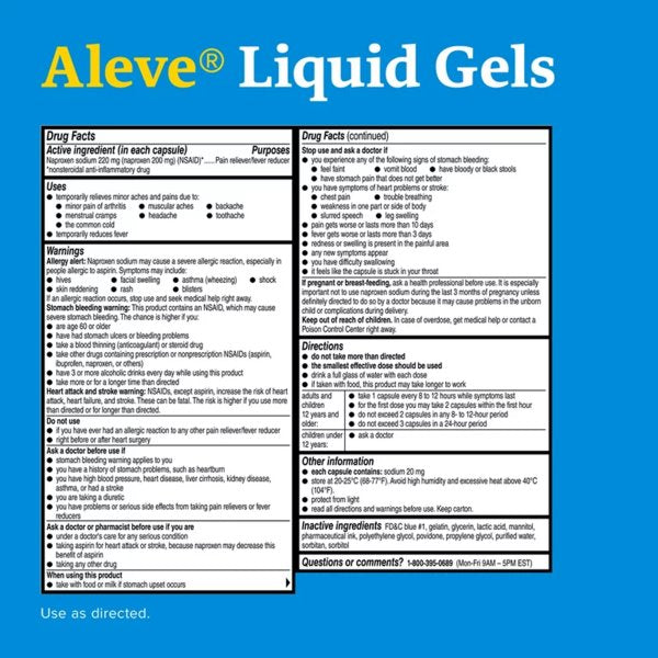 Aleve Liquid Gel Capsules, 50 ct.