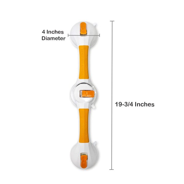 McKesson Rotating Suction-Cup Plastic Grab Bar, White/Yellow