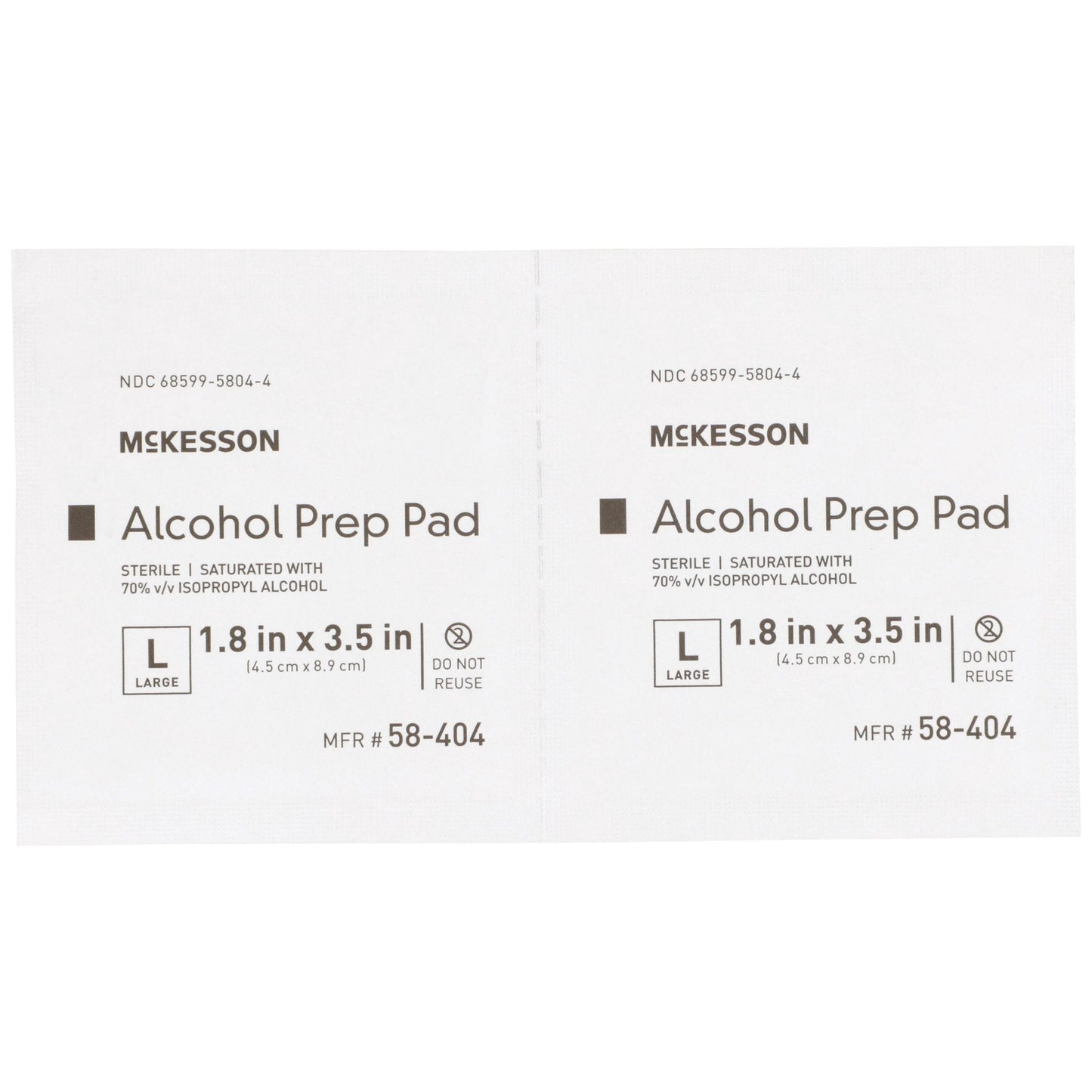 Alcohol Prep Pad McKesson 70% Strength Isopropyl Alcohol Individual Packet Large Sterile, 1000 ct