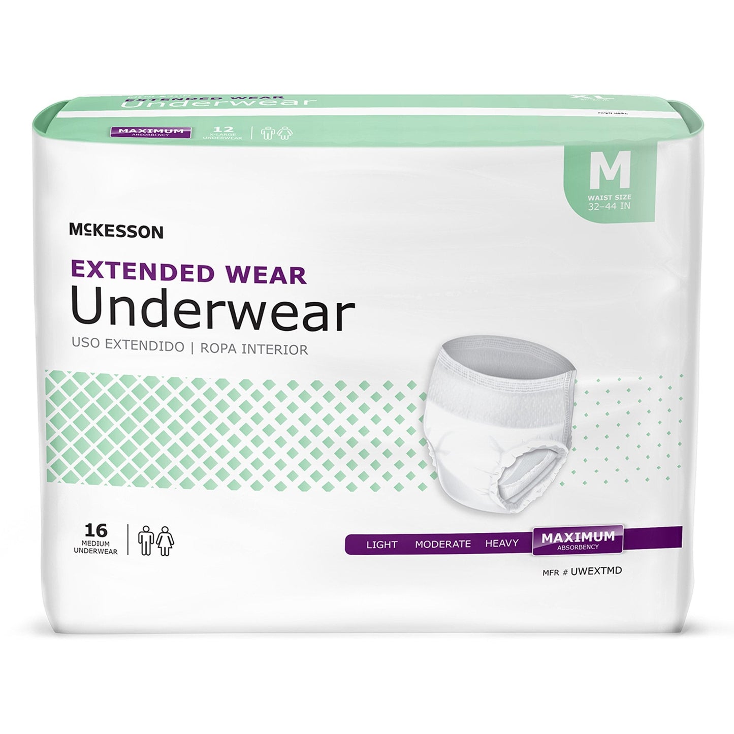 McKesson Extended Wear Maximum Absorbent Underwear, Medium, 16 ct