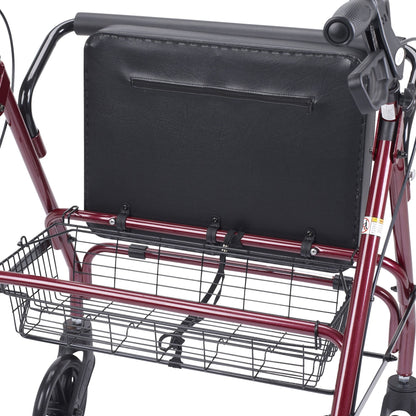 Drive™ Go-Lite Bariatric 4 Wheel Rollator, Red