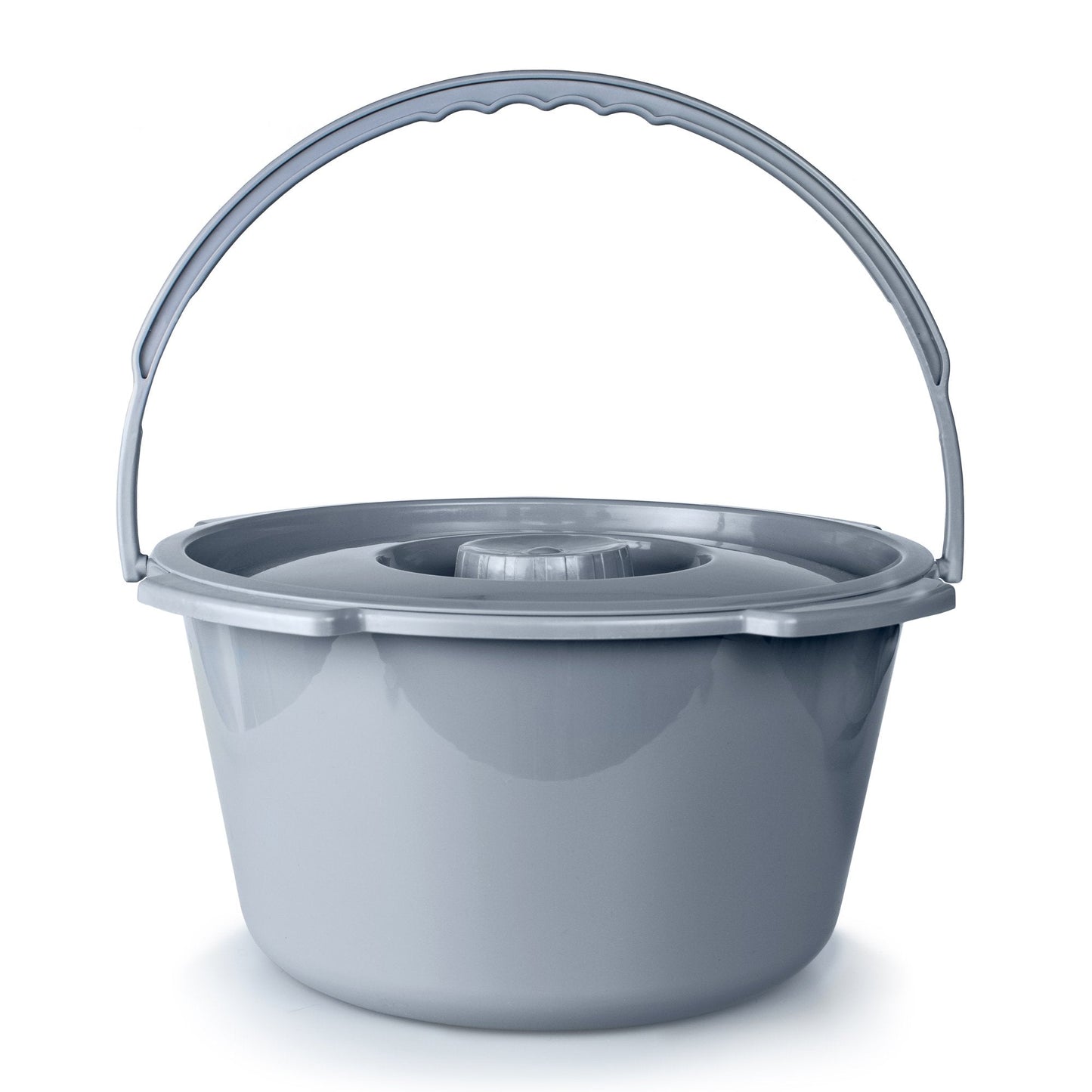 McKesson Commode Bucket With Metal Handle And Cover, 7-1/2 Quart, Gray