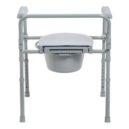 McKesson Folding Fixed Arm Steel Commode Chair