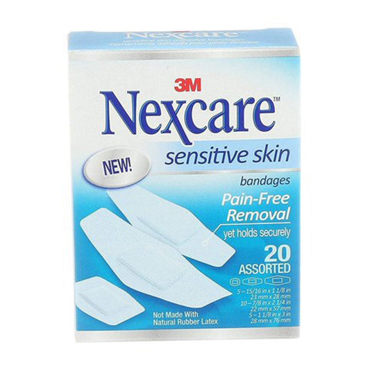 Nexcare™ Sensitive Skin White Adhesive Strip, 7/8 x 1-1/4 " / 1-1/8 x 3 " / 15/16 x 1 - 1/8 "