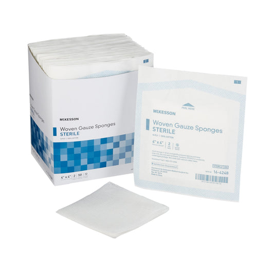 McKesson Sterile Gauze Sponge, 4 x 4 Inch, 100 ct