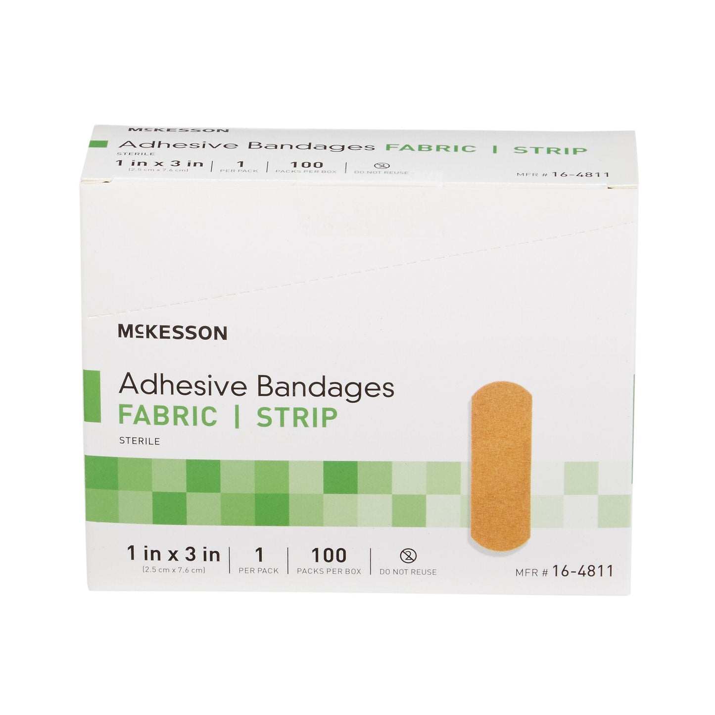 McKesson Tan Adhesive Strip, 1 x 3 Inch, 100 ct