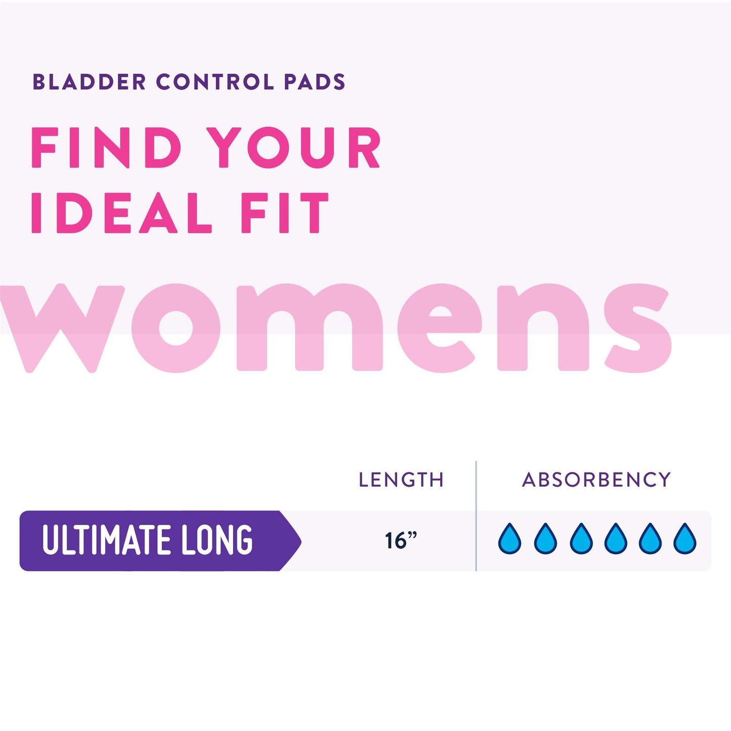 Prevail Women's Overnight Absorbency Bladder Control Pads, Regular, 16"