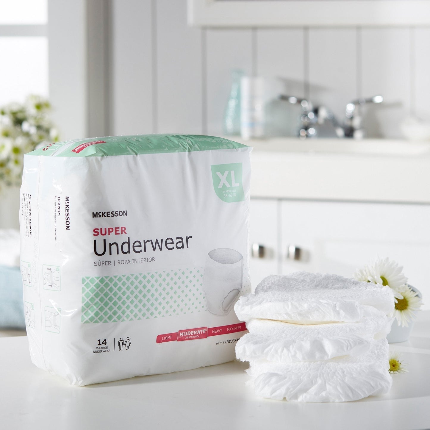 McKesson Super Moderate Absorbent Underwear, Extra Large, 14 ct