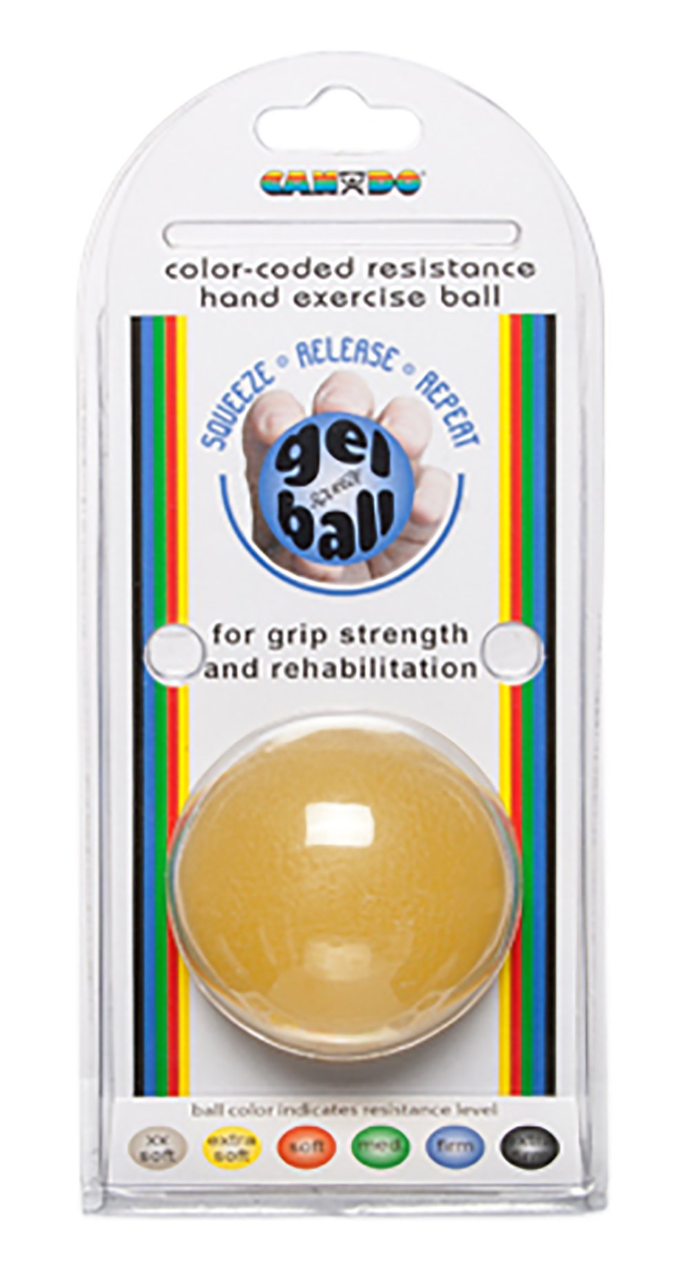 CanDo® Standard Gel Squeeze Ball, Yellow, X-Light